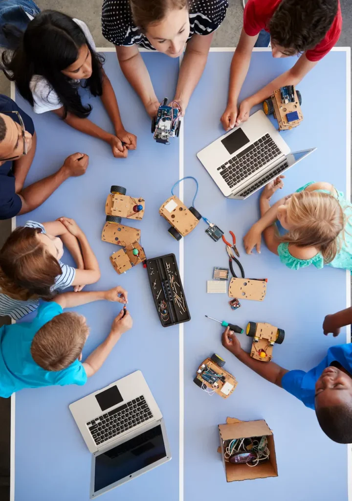 Children doing activities using computers